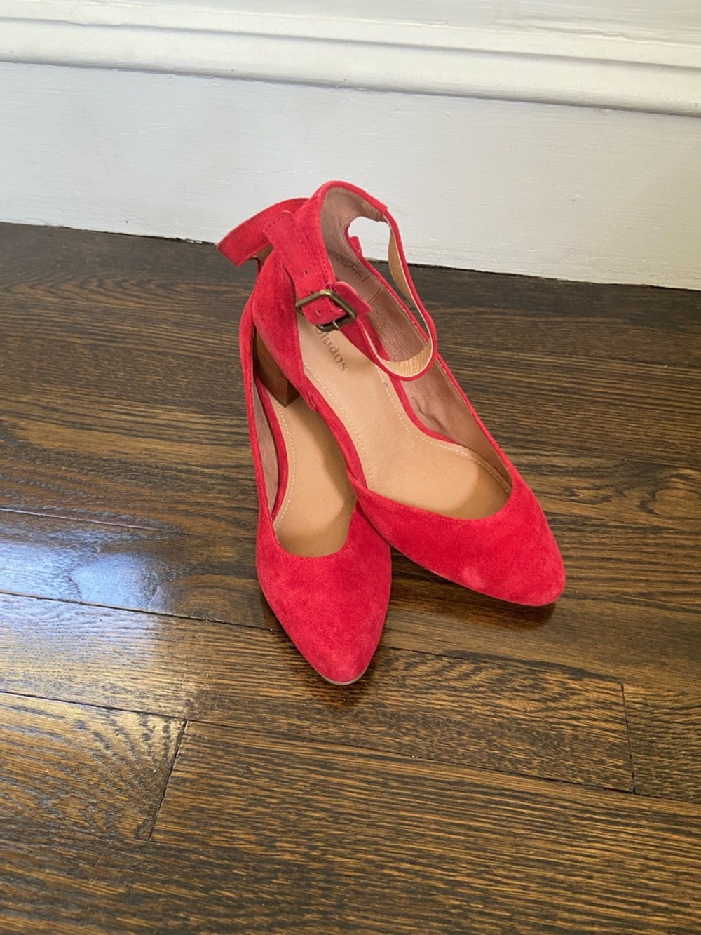 Soludos Red Suede Pointed Toe Slingback Heels NWOB